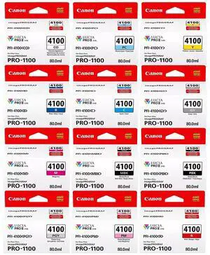 Canon PFI-4100 80ml Pigment 12-Color Ink Tank for imagePROGRAF PRO-1100 Printer Canon PFI-4100 80ml Pigment 12-Color Ink Tank for imagePROGRAF PRO-1100 Printer