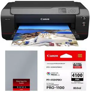 Canon imagePROGRAF PRO-1100 17" Wireless Inkjet Printer, w/17x22"Paper,Black Ink Canon imagePROGRAF PRO-1100 17" Wireless Inkjet Printer, w/17x22"Paper,Black Ink