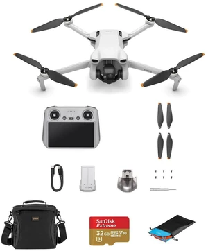 DJI Mini 3 Drone with RC Remote Controller Bundle with 32GB microSD Card, Shoulder Bag, Landing Pad DJI Mini 3 Drone with RC Remote Controller Bundle with 32GB microSD Card, Shoulder Bag, Landing Pad
