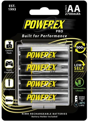 Maha Powerex PRO 2nd Gen AA 1.2V 2700mAh Rechargeable Ni-MH Battery, 4-Pack Maha Powerex PRO 2nd Gen AA 1.2V 2700mAh Rechargeable Ni-MH Battery, 4-Pack