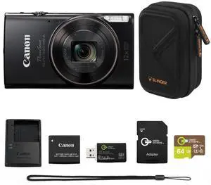 Canon PowerShot ELPH 360 HS A Digital Camera, Black + SD Card & Reader + Case Canon PowerShot ELPH 360 HS A Digital Camera, Black + SD Card & Reader + Case