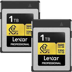 Lexar Professional GOLD CFexpress 4.0 Type B card 1 TB, (2 Pack) Lexar Professional GOLD CFexpress 4.0 Type B card 1 TB, (2 Pack)