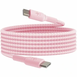 Belkin BoostCharge Braided 6.6' 60W USB-C to USB-C Cable, Pink Belkin BoostCharge Braided 6.6' 60W USB-C to USB-C Cable, Pink