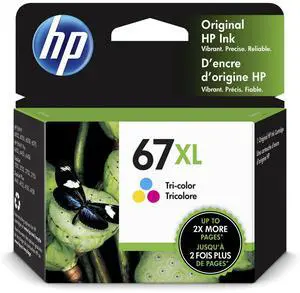 HP 67XL Original High Yield Tri-Color Ink Cartridge for Select ENVY and Deskjet HP 67XL Original High Yield Tri-Color Ink Cartridge for Select ENVY and Deskjet