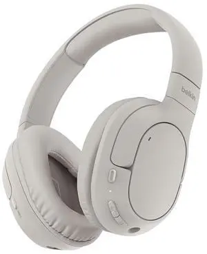 Belkin SoundForm Surround Bluetooth Over-Ear Headphones - Environmental Noise Cancelling Headphones - Wireless w/ 60H Playtime & Soft Ear Cups for iPhone, Galaxy, iPad, Travel, Home, AUD009fqSA (Sand) Belkin SoundForm Surround Bluetooth Over-Ear Headphones - Environmental Noise Cancelling Headphones - Wireless w/ 60H Playtime & Soft Ear Cups for iPhone, Galaxy, iPad, Travel, Home, AUD009fqSA (Sand)