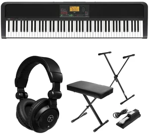 Korg XE20 88-Key Home Digital Ensemble Piano Bundle with Keyboard Stand, Sustain Pedal, H&A Closed-Back Studio Monitor Headphones Korg XE20 88-Key Home Digital Ensemble Piano Bundle with Keyboard Stand, Sustain Pedal, H&A Closed-Back Studio Monitor Headphones