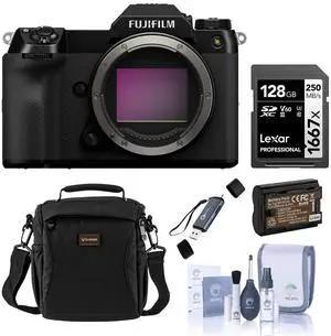 Fujifilm GFX 100S II Medium Format Mirrorless Camera, Bundle with 128GB Memory Card, NP-W235 Battery, Shoulder Bag, OTG Card Reader and Cleaning Kit Fujifilm GFX 100S II Medium Format Mirrorless Camera, Bundle with 128GB Memory Card, NP-W235 Battery, Shoulder Bag, OTG Card Reader and Cleaning Kit