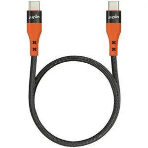 Jupio 4.9' 100W USB Type-C Male to USB Type-C Male Cable, Black/Orange Jupio 4.9' 100W USB Type-C Male to USB Type-C Male Cable, Black/Orange