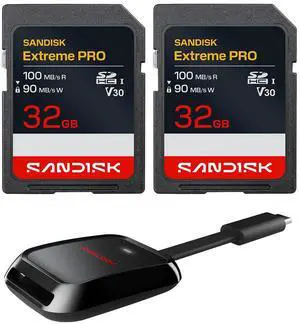 SanDisk Extreme Pro 32GB UHS-I U3 SDHC Memory Card,2-Pack, with Card Reader SanDisk Extreme Pro 32GB UHS-I U3 SDHC Memory Card,2-Pack, with Card Reader