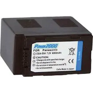 Power2000 CGA-D54 7.2V 6000mAh Replacement Lithium-Ion Camcorder Battery for Panasonic Power2000 CGA-D54 7.2V 6000mAh Replacement Lithium-Ion Camcorder Battery for Panasonic