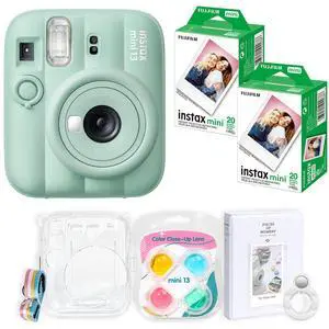Fujifilm Instax Mini 13 Bundle Green with Accessories and 2 Instax Wide Color Film Fujifilm Instax Mini 13 Bundle Green with Accessories and 2 Instax Wide Color Film