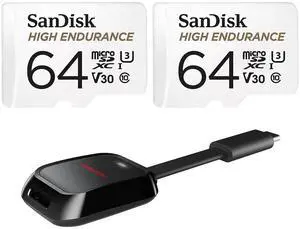 SanDisk 64GB SanDisk High Endurance microSDHC Card with Adapter Bundle SanDisk 64GB SanDisk High Endurance microSDHC Card with Adapter Bundle