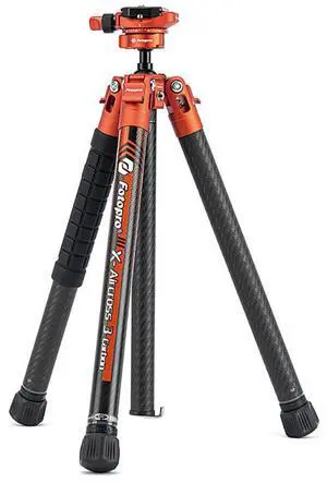FotoPro X-Aircross 3 Lite 5-Section Carbon Fiber Travel Tripod with FPH-32Q Ball Head, Flame Orange FotoPro X-Aircross 3 Lite 5-Section Carbon Fiber Travel Tripod with FPH-32Q Ball Head, Flame Orange