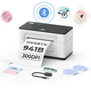 MUNBYN RealWriter 941 Bluetooth Thermal Label Printer, White MUNBYN RealWriter 941 Bluetooth Thermal Label Printer, White