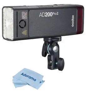Godox AD200Pro II TTL Pocket Flash with Microfiber Cleaning Cloth #AD200PROII A Godox AD200Pro II TTL Pocket Flash with Microfiber Cleaning Cloth #AD200PROII A