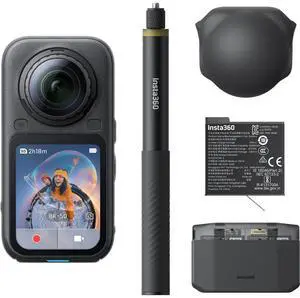 Insta360 X6 8K 360 Action Camera Essential Bundle, Midnight Black Insta360 X6 8K 360 Action Camera Essential Bundle, Midnight Black