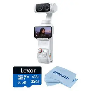 Insta360 Luna Ultra 8K Dual-Lens Gimbal Camera Standard Combo, White, Bundle with 32GB Memory Card and Cleaning Cloth Insta360 Luna Ultra 8K Dual-Lens Gimbal Camera Standard Combo, White, Bundle with 32GB Memory Card and Cleaning Cloth