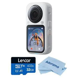 Insta360 X6 8K 360 Action Camera Standard Bundle, Arctic White, Bundle with 32GB microSDHC Memory Card and Cleaning Cloth Insta360 X6 8K 360 Action Camera Standard Bundle, Arctic White, Bundle with 32GB microSDHC Memory Card and Cleaning Cloth