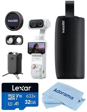 Insta360 Luna Ultra 8K Dual-Lens Gimbal Camera Creator Bundle, White, Bundle with 32GB microSDHC Memory Card and Cleaning Cloth Insta360 Luna Ultra 8K Dual-Lens Gimbal Camera Creator Bundle, White, Bundle with 32GB microSDHC Memory Card and Cleaning Cloth
