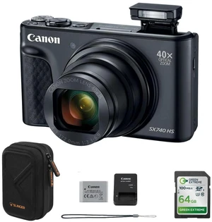 Canon PowerShot SX740 HS Digital Camera + Slinger Small Hardshell Camera Case + Green Extreme 64GB UHS-I U3 Class 10 V30 SDXC Memory Card Canon PowerShot SX740 HS Digital Camera + Slinger Small Hardshell Camera Case + Green Extreme 64GB UHS-I U3 Class 10 V30 SDXC Memory Card