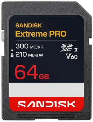 SanDisk Extreme PRO UHS-II V60 SDXC Memory Card - 64GB, Single SanDisk Extreme PRO UHS-II V60 SDXC Memory Card - 64GB, Single