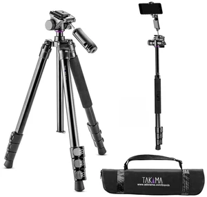 Takama Flip-Zip 4-Sec Al Multi-Functional Photo Tripod/Monopod w/2-Way Head Takama Flip-Zip 4-Sec Al Multi-Functional Photo Tripod/Monopod w/2-Way Head