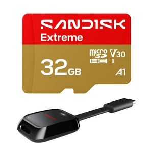 SanDisk Extreme UHS-I U3 microSDXC Memory Card - 32GB, With Reader SanDisk Extreme UHS-I U3 microSDXC Memory Card - 32GB, With Reader
