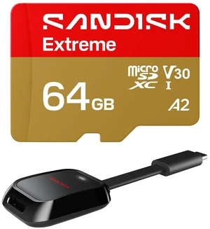 SanDisk Extreme UHS-I U3 microSDXC Memory Card - 128GB, With Reader SanDisk Extreme UHS-I U3 microSDXC Memory Card - 128GB, With Reader