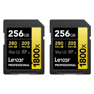 Lexar GOLD Series Professional 1800x 256GB UHS-II SDXC Memory Card BUNDLE Lexar GOLD Series Professional 1800x 256GB UHS-II SDXC Memory Card BUNDLE