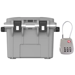 Pelican 14QT Personal Cooler - Cement Gray/White, with TSA Combination Lock Pelican 14QT Personal Cooler - Cement Gray/White, with TSA Combination Lock