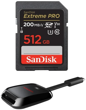 SanDisk Extreme PRO UHS-I U3 SDXC Memory Card - 512GB, With Reader SanDisk Extreme PRO UHS-I U3 SDXC Memory Card - 512GB, With Reader