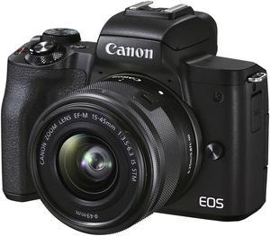 Canon EOS M50 Mark II 241 Megapixel Mirrorless Camera with Lens Black 4728C006