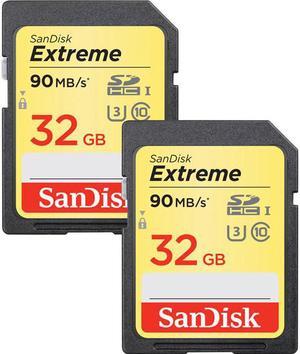 SanDisk Extreme 32GB UHS-I Class 10 U3 SDXC Memory Card, 2 Pack