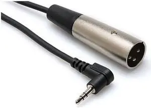 Hosa Technology Microphone Cable, Right-angle 3.5 mm TRS to XLR3M, 1 ft