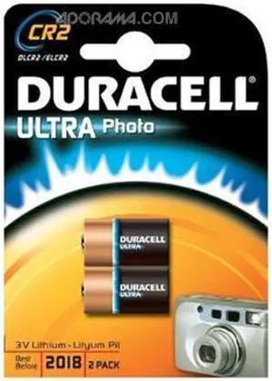Duracell Ultra CR2 Photo Lithium Battery, 3 Volt, 800 mAh, 2 Pack #DLCR2B2