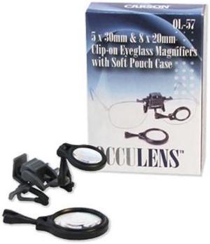 Carson OcuLens 5x / 7x Clip-on Adjustable Eyeglass Magnifier Set OL-57