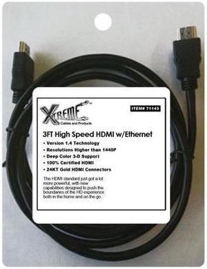 Xtreme Cables 3 Foot 1.4V HDMI Cable, Up to 4K x 2K Resolution #71143