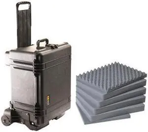 Pelican  1620M Case and Mobility Kit with Foam, Black