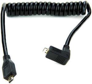 Atomos 11.81"/30cm Coiled Right Angled Micro HDMI to Straight Micro HDMI Cable