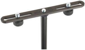 K&M 23550 Aluminum Microphone Bar, 2.3-6.7" Adjustable Height, Black #2355050055