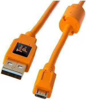 Tether Tools Tether Tools TetherPro USB 2.0 to Micro-B 5-Pin   Cable, 15' (4.6m), High-Visibility Orange