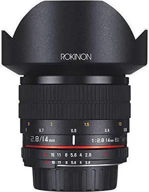Rokinon 14mm f/2.8 IF ED UMC Manual Focus Lens with AE Chip for Canon EF Camera
