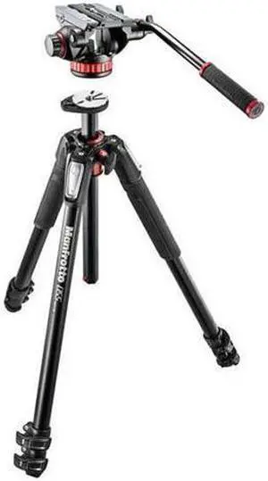 Manfrotto MVH502AH Fluid Video Head with MT055XPRO3 Aluminum 3-Section Tripod