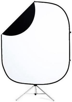 Savage 5x6' Collapsible Disc Reversible Background with 8' Stand, Black/White
