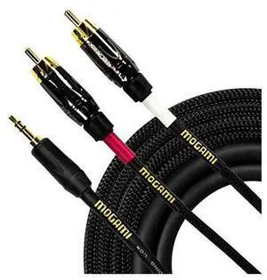 Mogami 15' Gold 3.5mm TRS Male-Dual RCA Male Straight Stereo Audio Adapter Cable