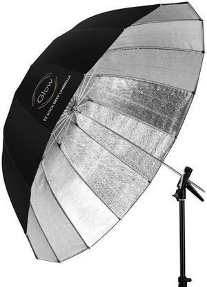 Glow Easy Lock Large Deep Beaded Silver Fiberglass Umbrella (51") #GL-EL-51S