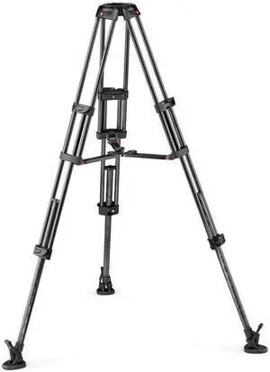 Manfrotto Carbon Fiber Twin Leg Video Tripod, Mid-Level Spreader, 100/75mm Bowl
