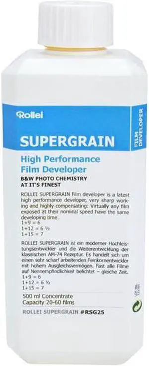 Rollei Supergrain Black and White Film Developer, 500ml, Liquid Concentrate