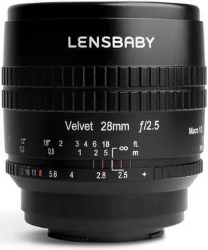 Lensbaby Velvet 28 28mm f/2.5 Lens for Sony E, Black #LBV28X