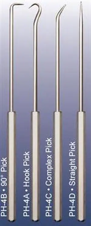 ULLMAN PH-4 Pick And Hook Set,Steel,6-5/16in.L,4 pcs